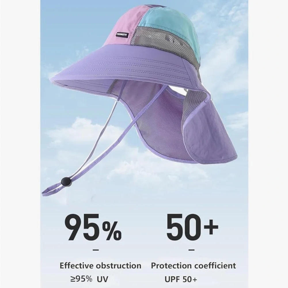 MOONKITTY Girls Colorful Bucket Hat with Pastel Shades - Picture 3 of 15